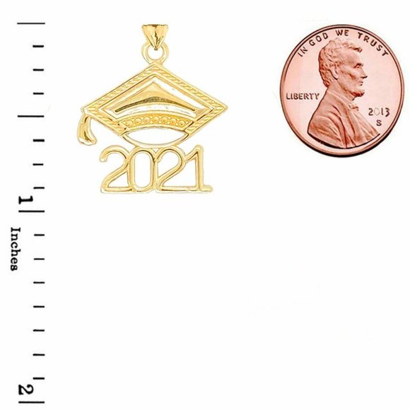 10K Solid Gold Class of 2021 Graduation Pendant - Picture 3 of 3